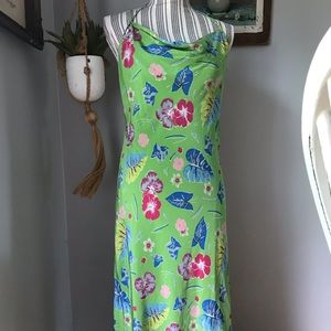 Ralph Lauren Hawaii style fern dress silk size 12